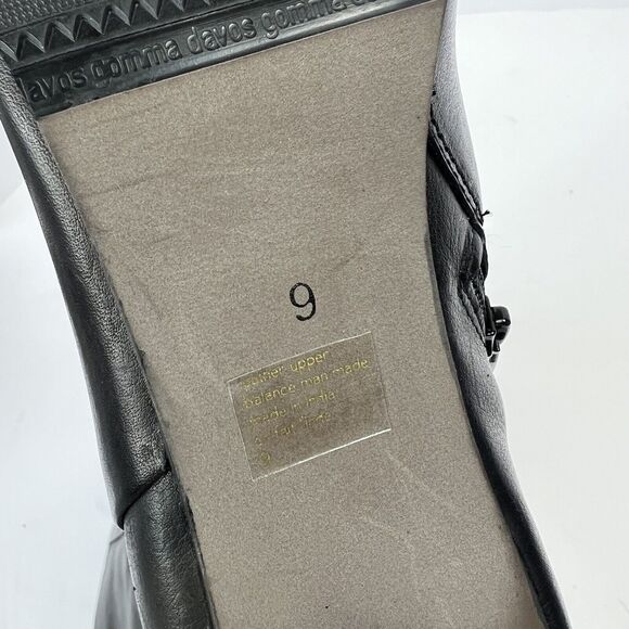 Seychelles Black Leather Tall Knee High Boots Size 9 Heeled Boots Zip Up - Picture 13 of 13